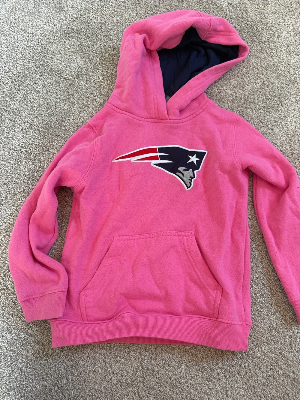 Girls' Pink NFL Team Hoodie with Contrast Lined Hood (5/6)